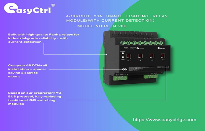 4-channel 20A switch module with current detection